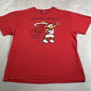 Miami Heat Shirt Mens XL‎ Red NBA Basketball LeBron James Player 1 Select Tee